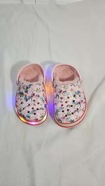 Unbranded Light-Up Unicorn Faux Fur Lined Clogs Size 26
